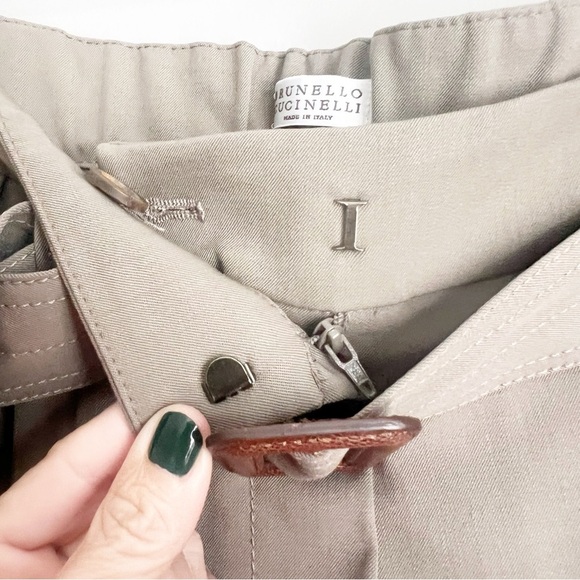 Brunello Cucinelli Wool Blend Trousers Pants Utility Belted size 10 - Picture 6 of 9